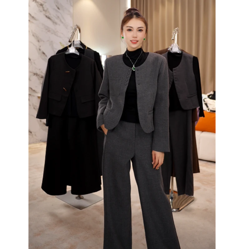 G9353小香风套装女早秋高级感好看通勤穿搭休闲整套气质三件套