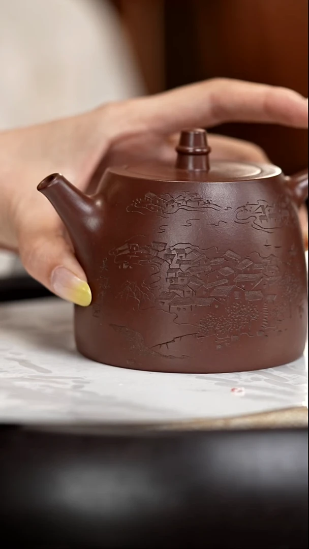 茶壶紫砂GSZ41汉铎 小号 家传紫泥 290cc