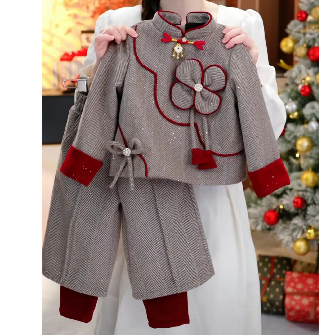 Y3【悦禾】女童新款秋冬韩版百搭洋气加厚童装套装60316