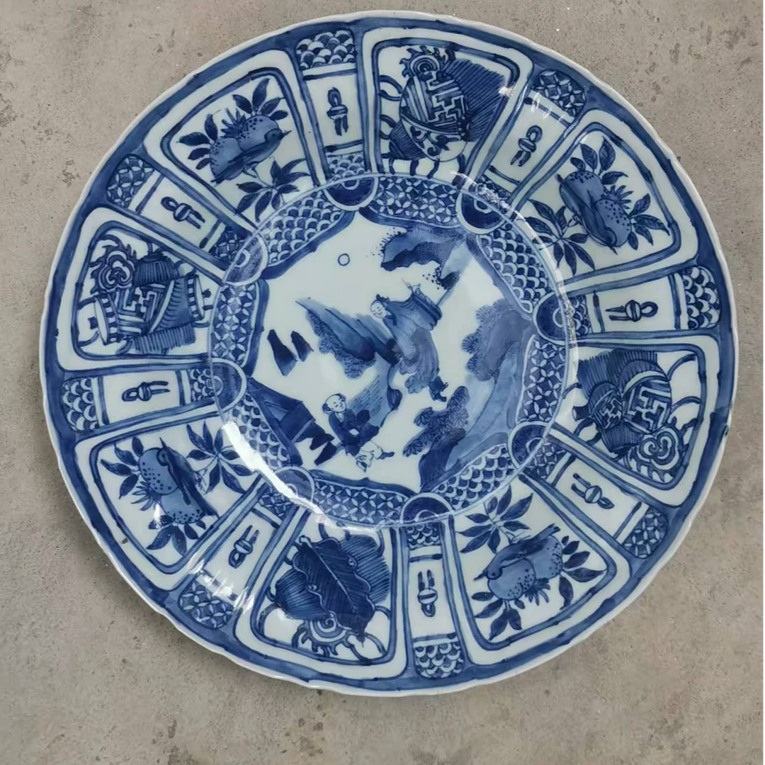 仿古瓷 仿明代克拉克青花瓷盘