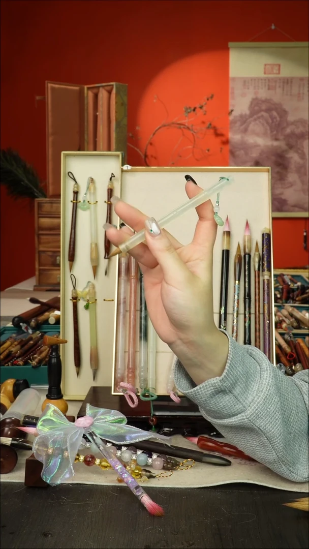 209号闪孤品高货毛笔链接 清水试笔 蘸墨不退