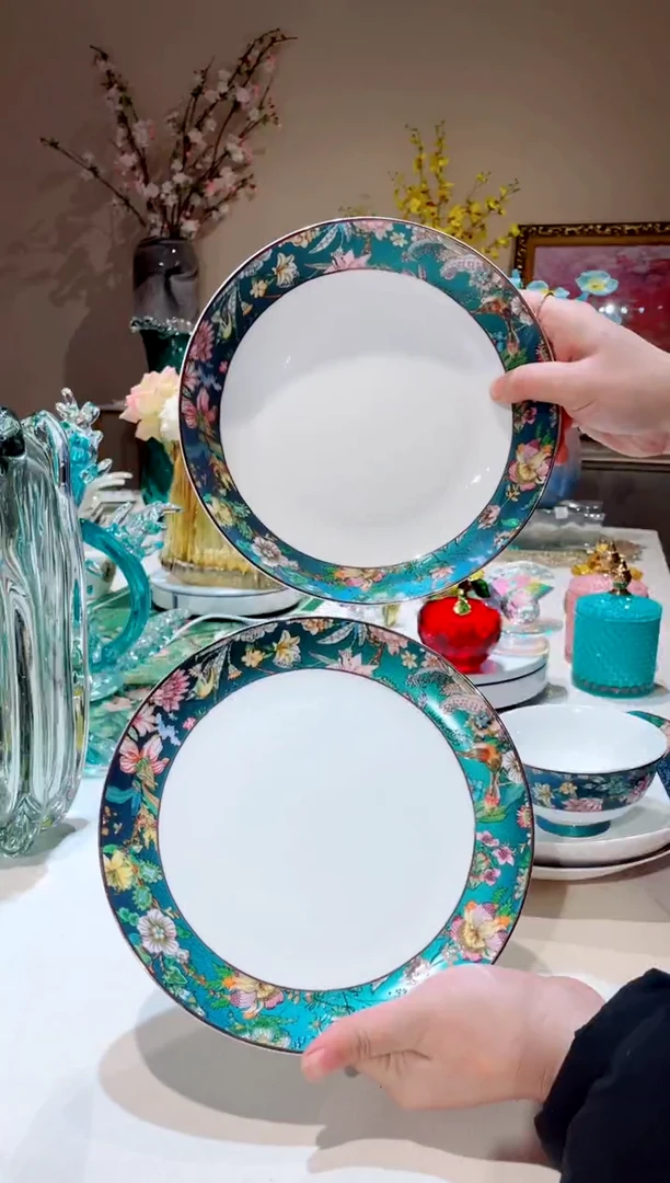 【闪购商品】琉璃手工艺品  绿野2圆盘+2平盘