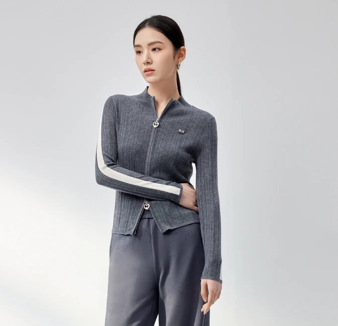 【尚雅专属】商场同款秋季新品时尚撞色开衫NDY7B43494