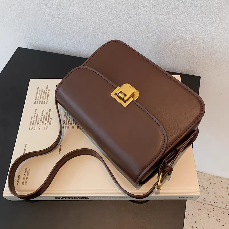 简约百搭复古洋气女士单肩斜挎腋下小方包