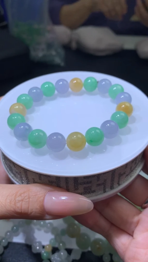 未镶嵌定制翡翠毛货  卡10 手串