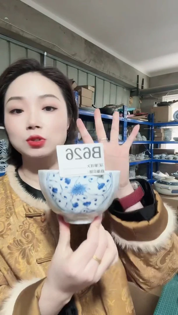 瓷片全新高端瓷器花伊碗一只B626立休（微瑕