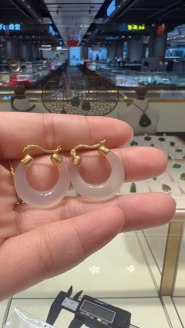 【闪购商品】玛瑙/玉髓耳饰银S925镶嵌10