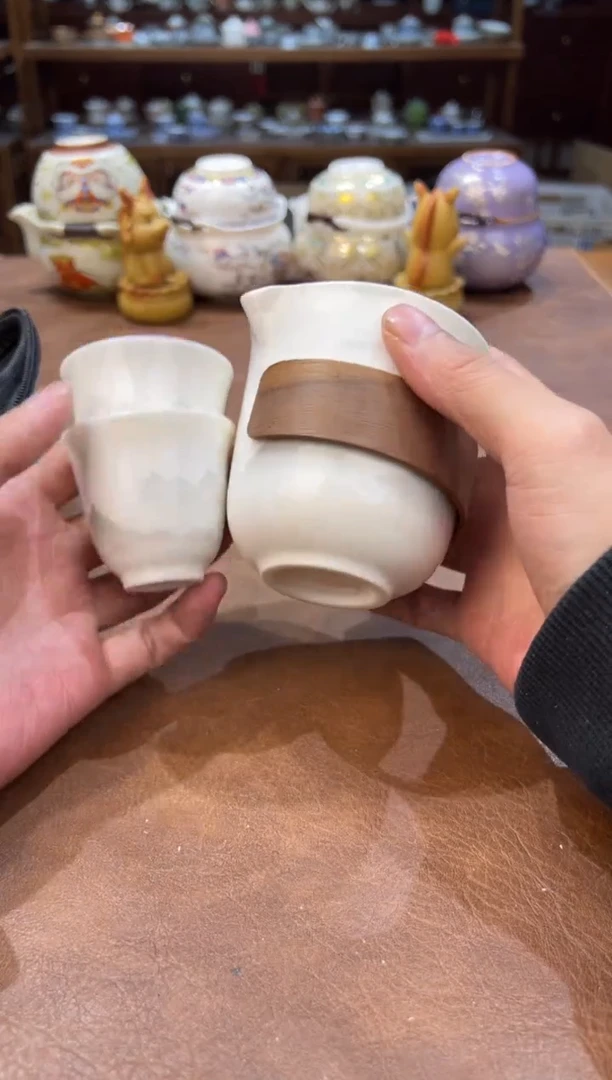 真的很便宜超好看会开片的旅行茶具