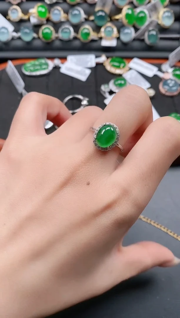 银S925镶嵌戒指翡翠11111