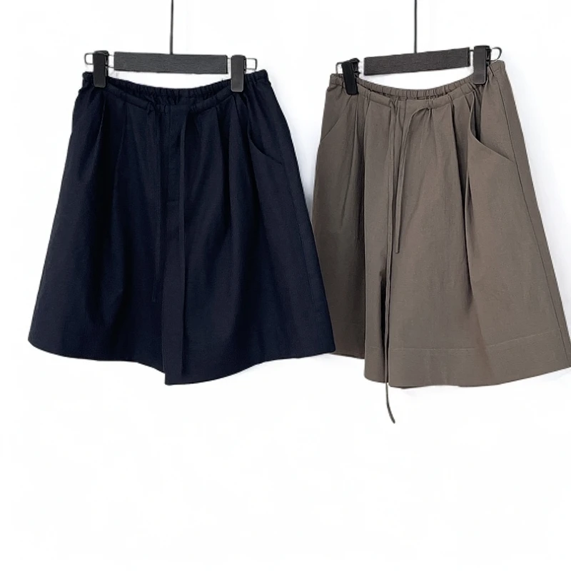 （松弛格调）显瘦高腰夏季时尚百搭宽松纯色短裤