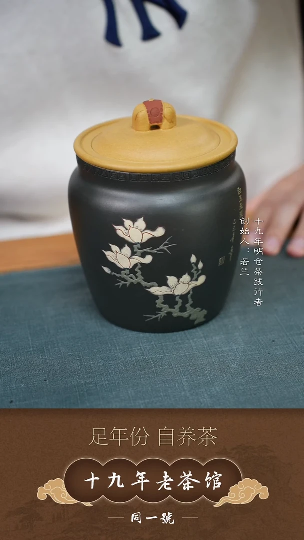 紫砂茶叶罐宜兴原矿紫砂茶叶罐+3沱宝灿