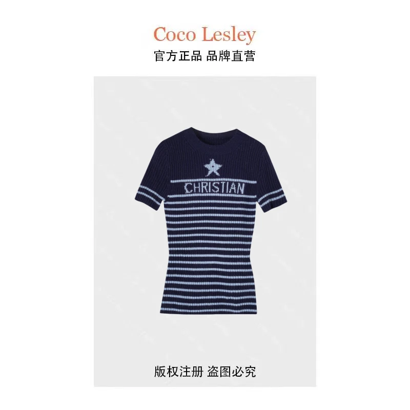 【Lena】秋季百搭时尚圆领靓丽显瘦短袖打底毛衣3088