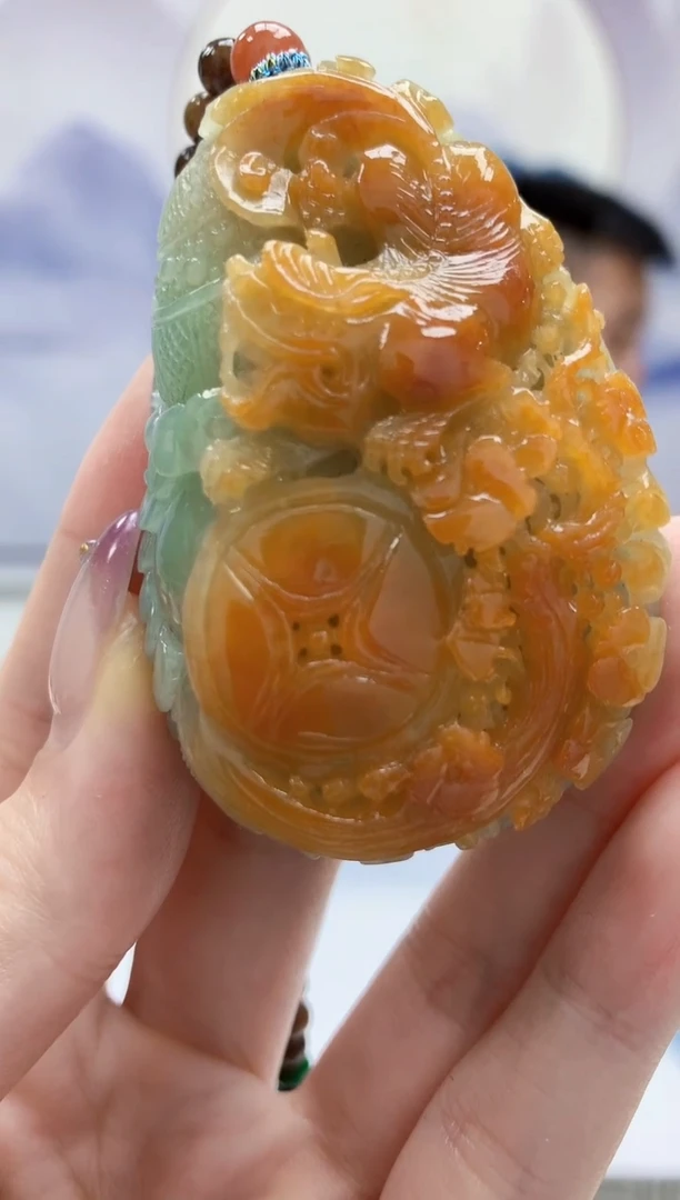 定制翡翠未镶嵌4812jw-毛货挂件75赠珠链