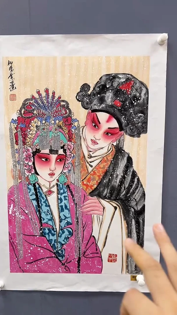 国画柳晓叶绘画3平尺戏曲人物