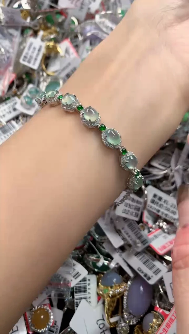 银S925镶嵌戒指翡翠555   2