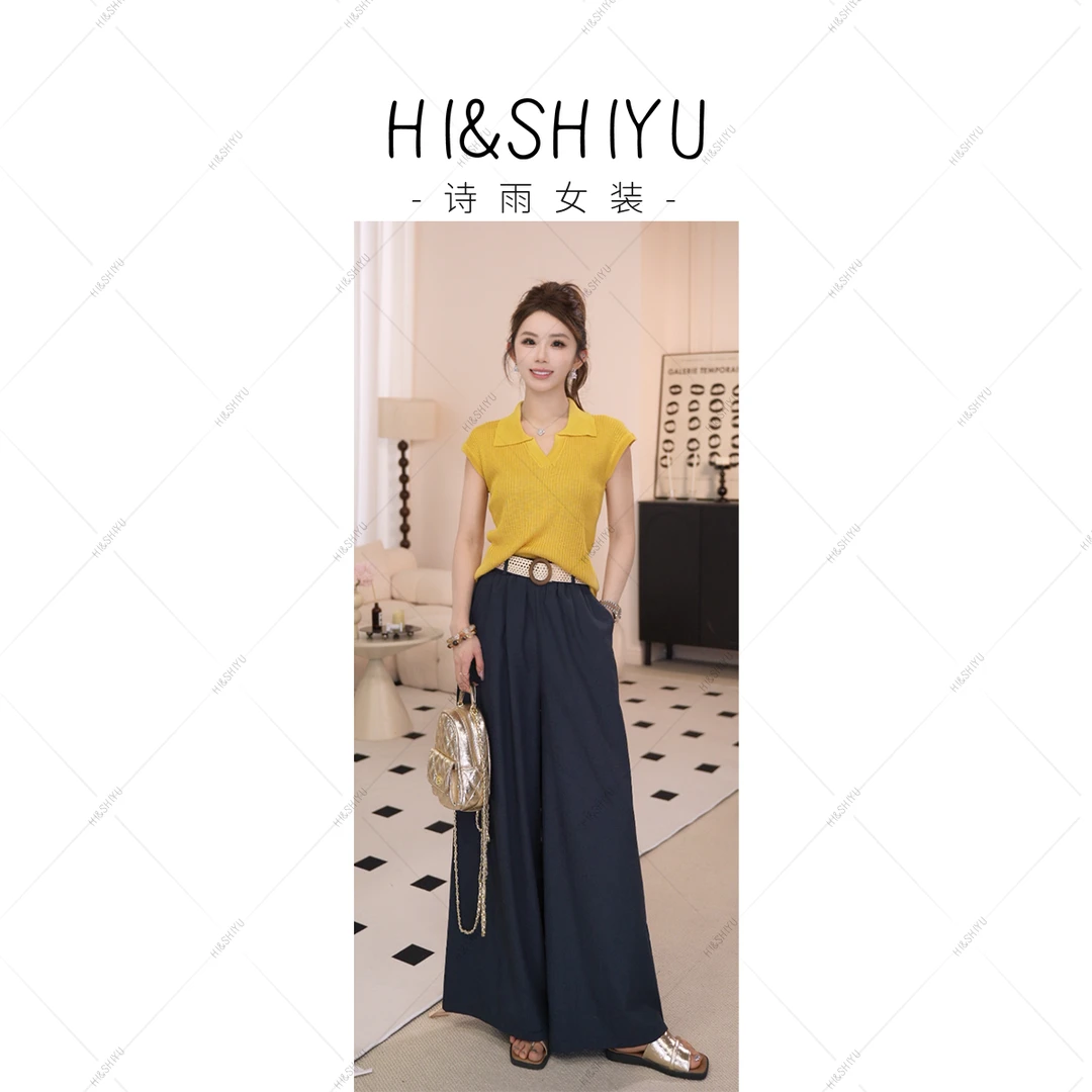 HISHIYU阔腿裙裤高腰显瘦慵懒风休闲凉凉裤