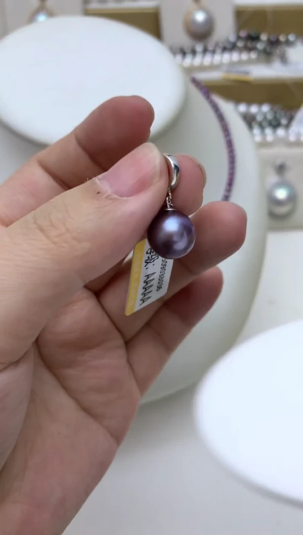 颈饰银S925镶嵌淡水珍珠e10