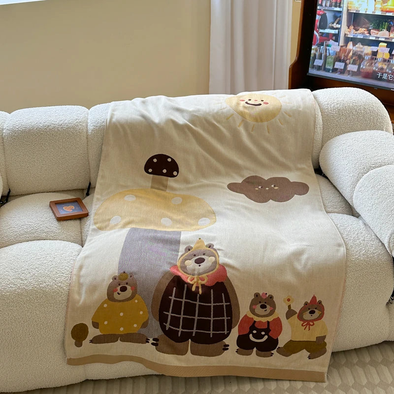 【超级红】熊伙伴 四层纯棉泡芙浴巾