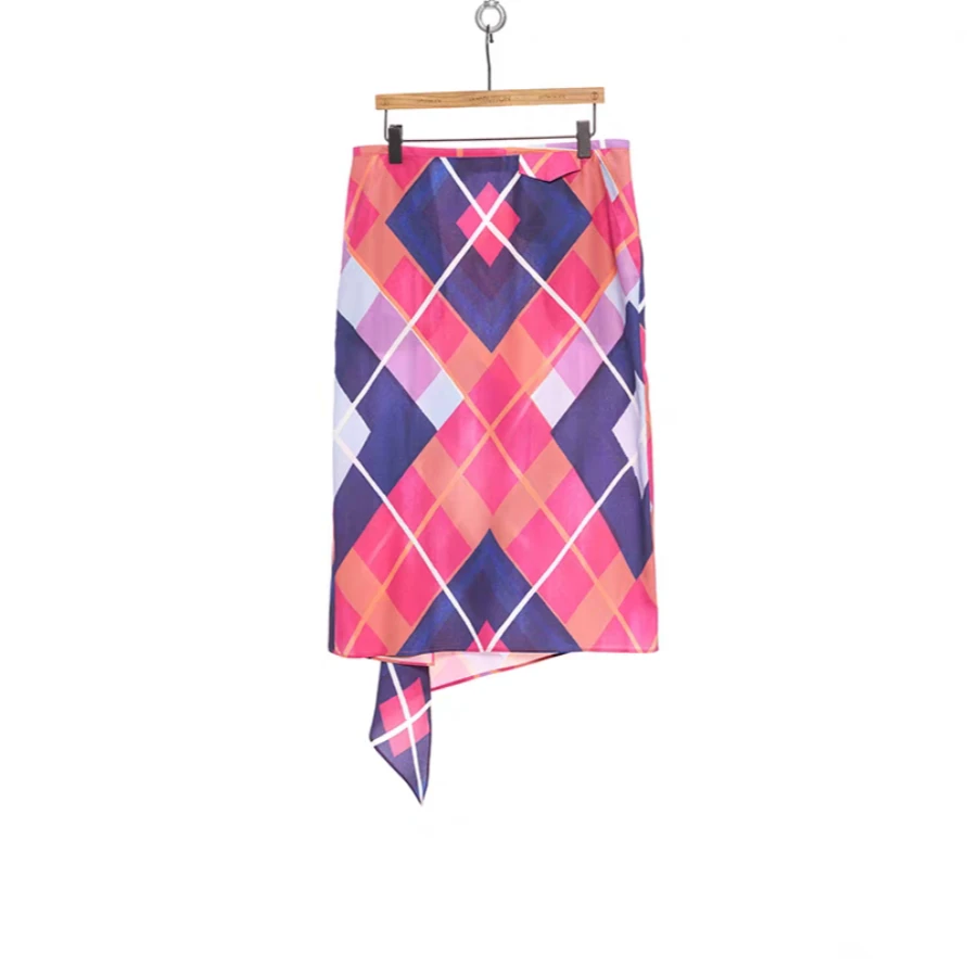 PUSHBUTTON 设计师品牌25胶囊系列新品时尚小众气质粉色格纹半裙