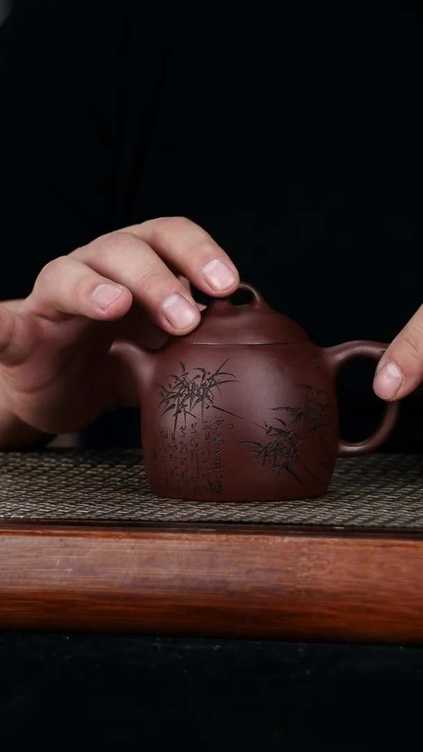 茶壶紫砂原矿紫泥秦权壶260cc