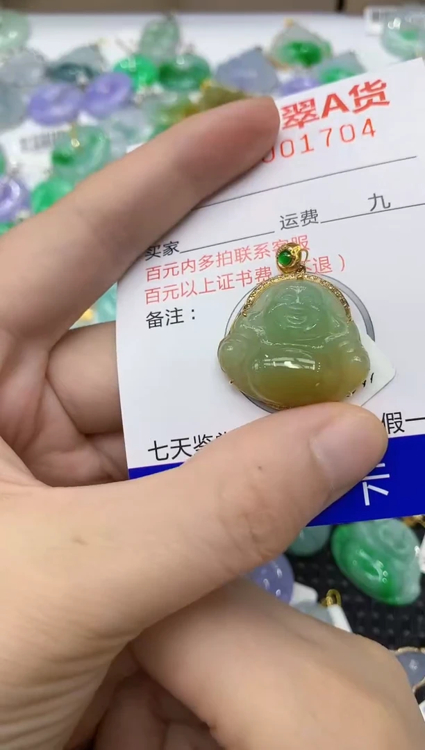 翡翠18K金镶嵌颈饰1111111111