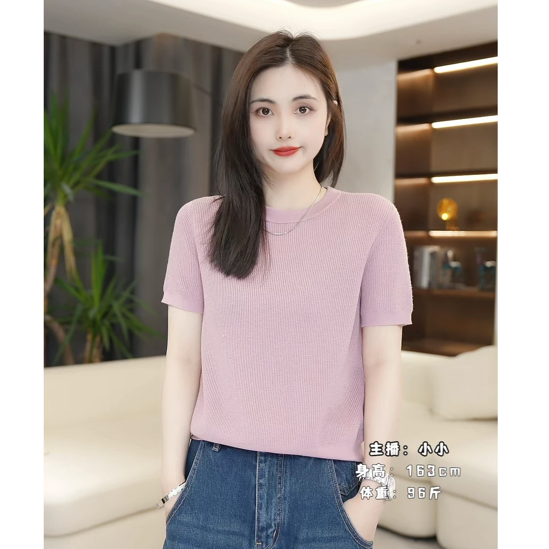 LAZYVISION桑蚕丝‘羊毛’短袖针织T恤ZMD-27748小小