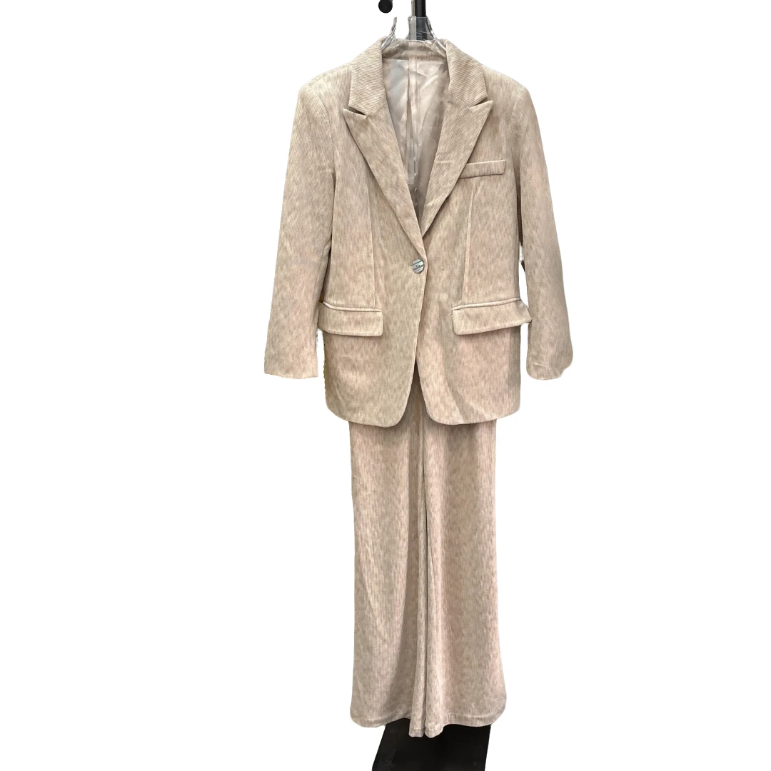 灯芯绒休闲西装套装