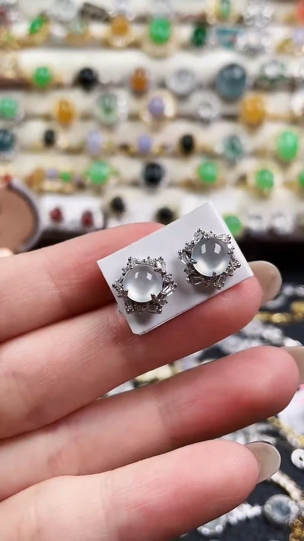 银S925镶嵌戒指翡翠80