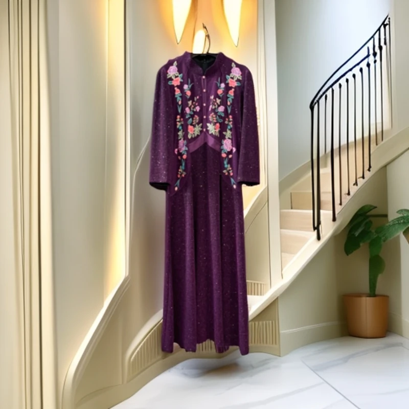 248078设计师新款洋气轻奢优雅修身名媛时尚气质开叉连衣裙收腰