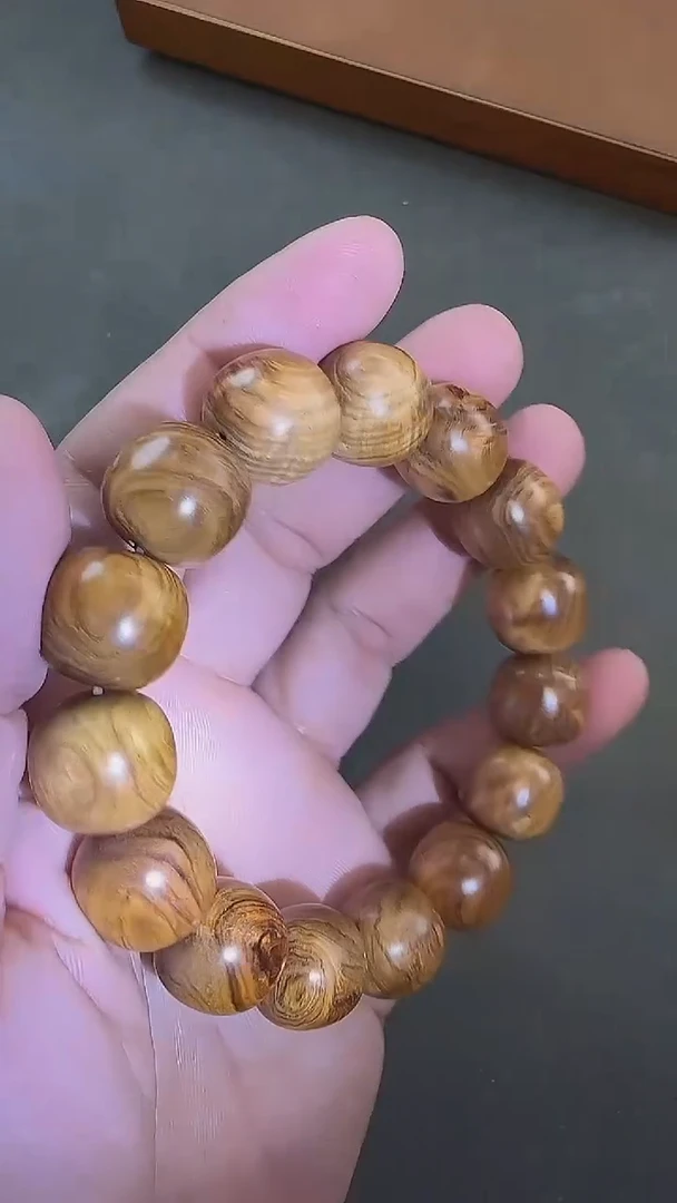手串/手链黄花梨/降香黄檀436039-黄花梨15x16满荧光