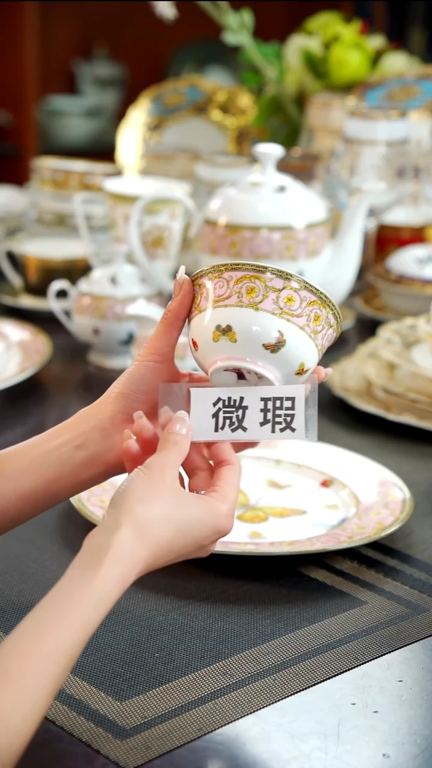 瓷片4英寸奶茶碗6个