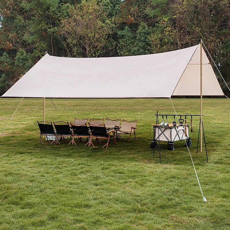 羚特天幕帐篷户外桌椅露营六件套野营防晒免搭建遮阳棚布大