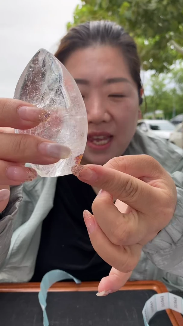 未镶嵌珠宝半成品水晶白水晶水滴D544