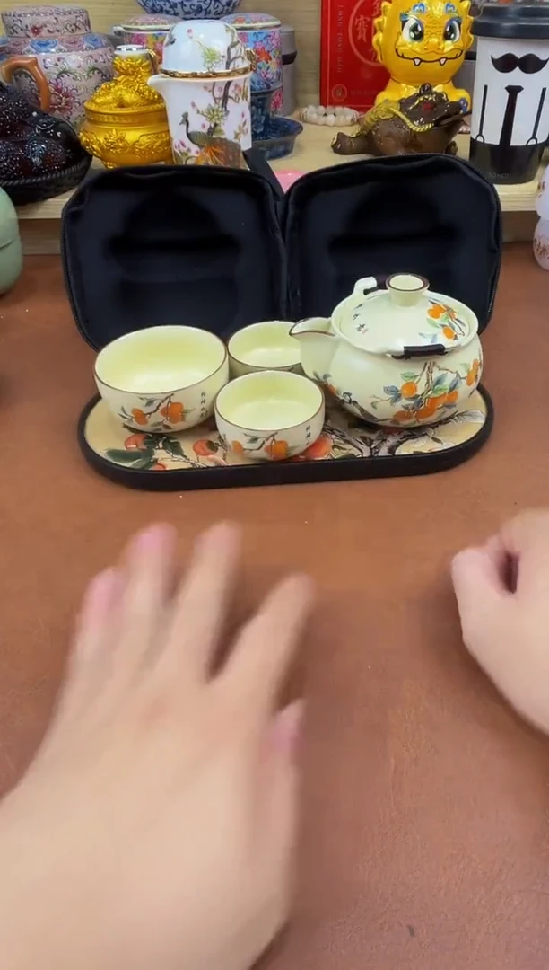 陶瓷茶具摆件旅行套组