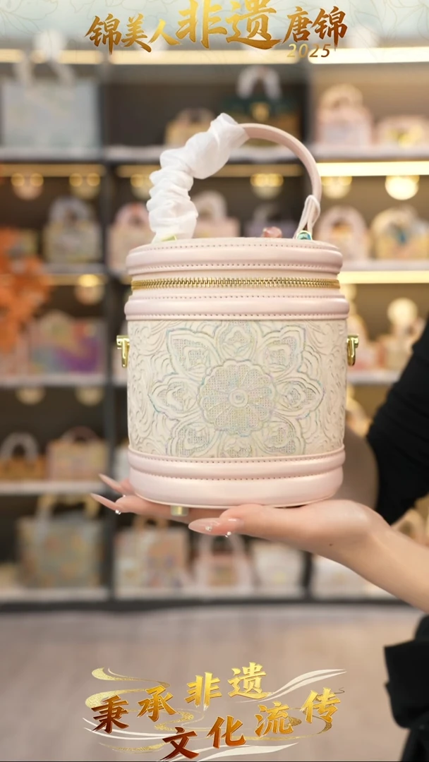 织绣50非遗唐锦高工艺发财桶