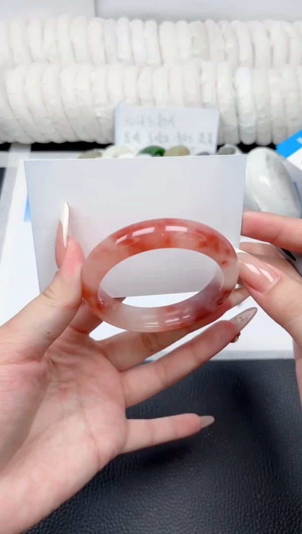 未镶嵌手镯石英质玉19-桃花54