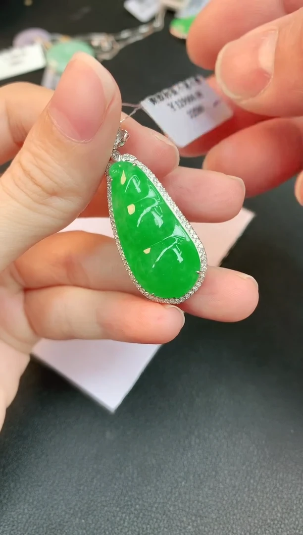 【闪购商品】翡翠颈饰18K金镶嵌赠礼盒证书 小君