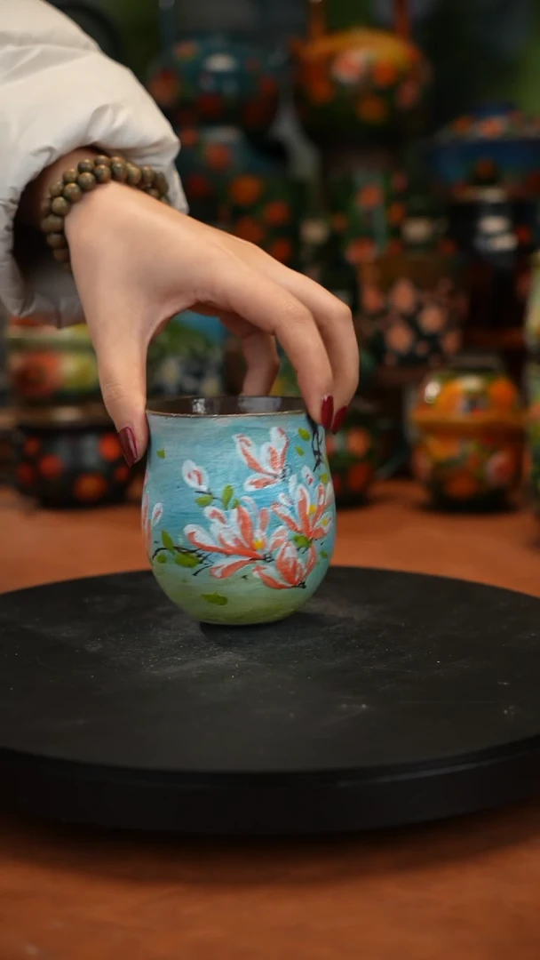 紫砂油画手绘釉下彩