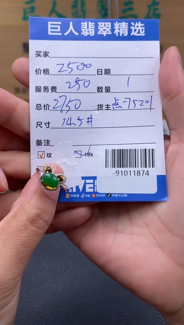 颈饰18K金镶嵌翡翠多人-91011874