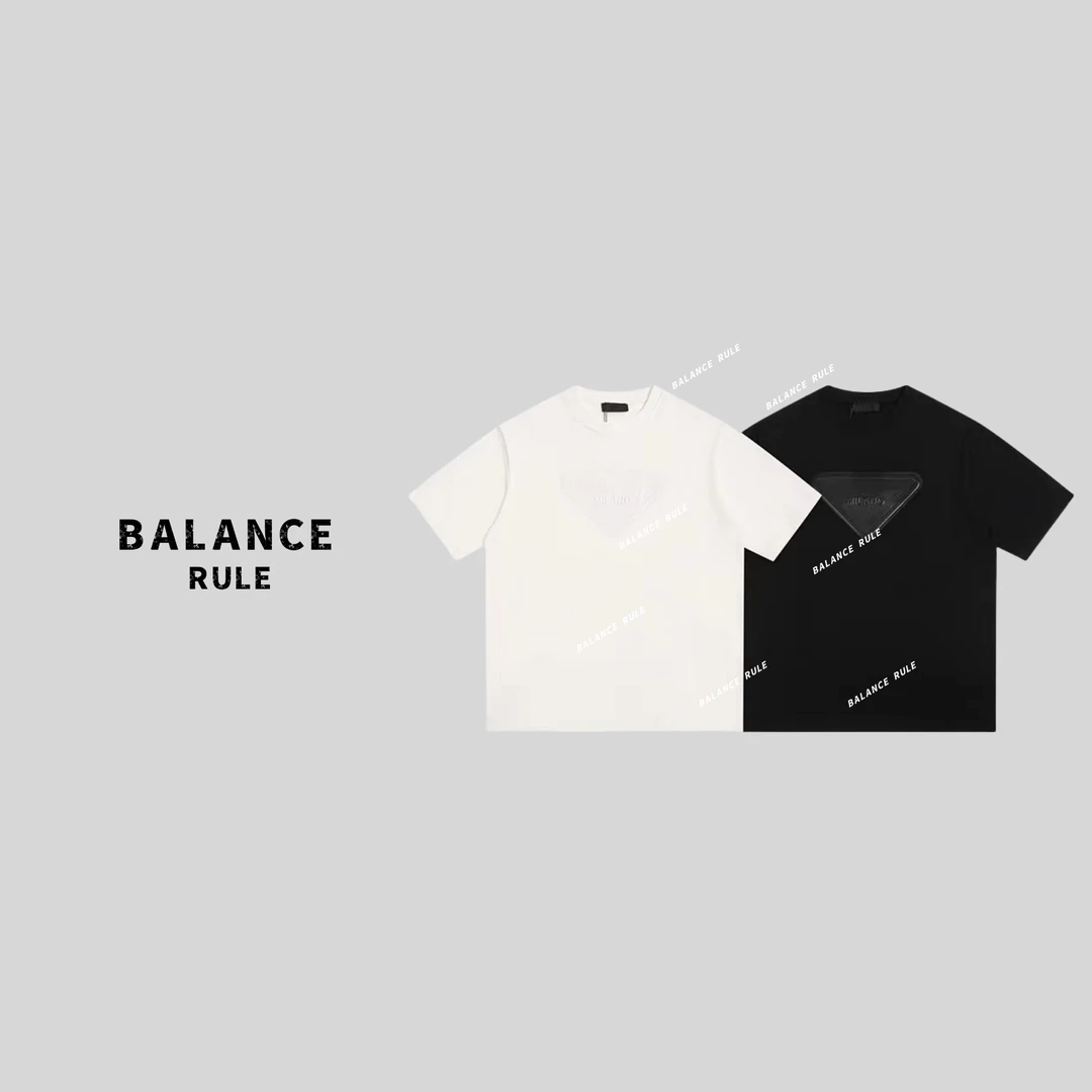 夏季休闲三角大皮标T恤 BALANCE RULE-【平衡规则】8081