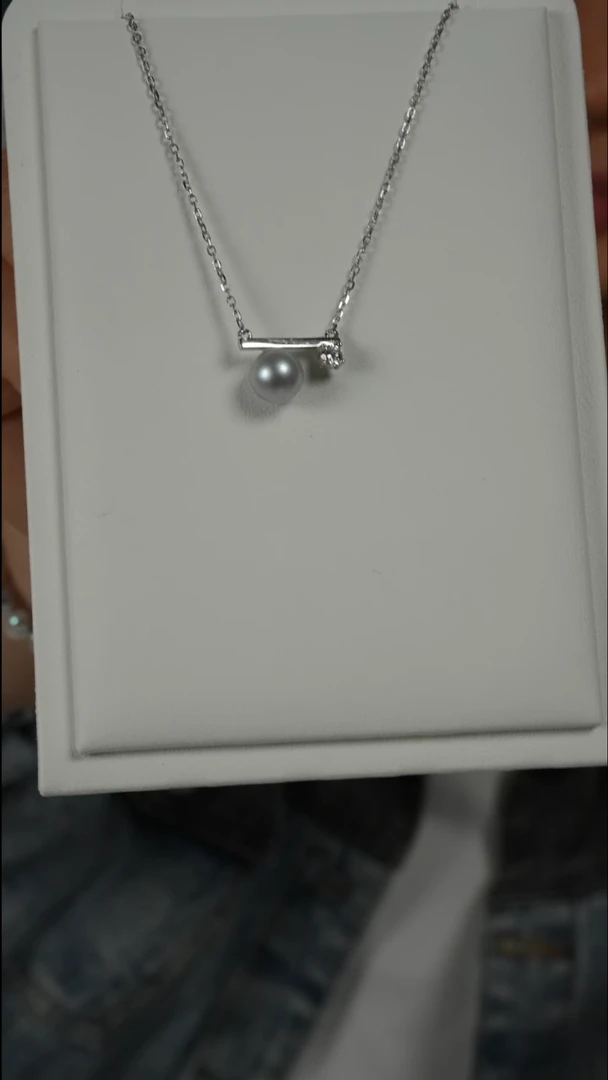 吊坠(赠链)银S925镶嵌海水珍珠AK真多麻7-7.5（AH129）