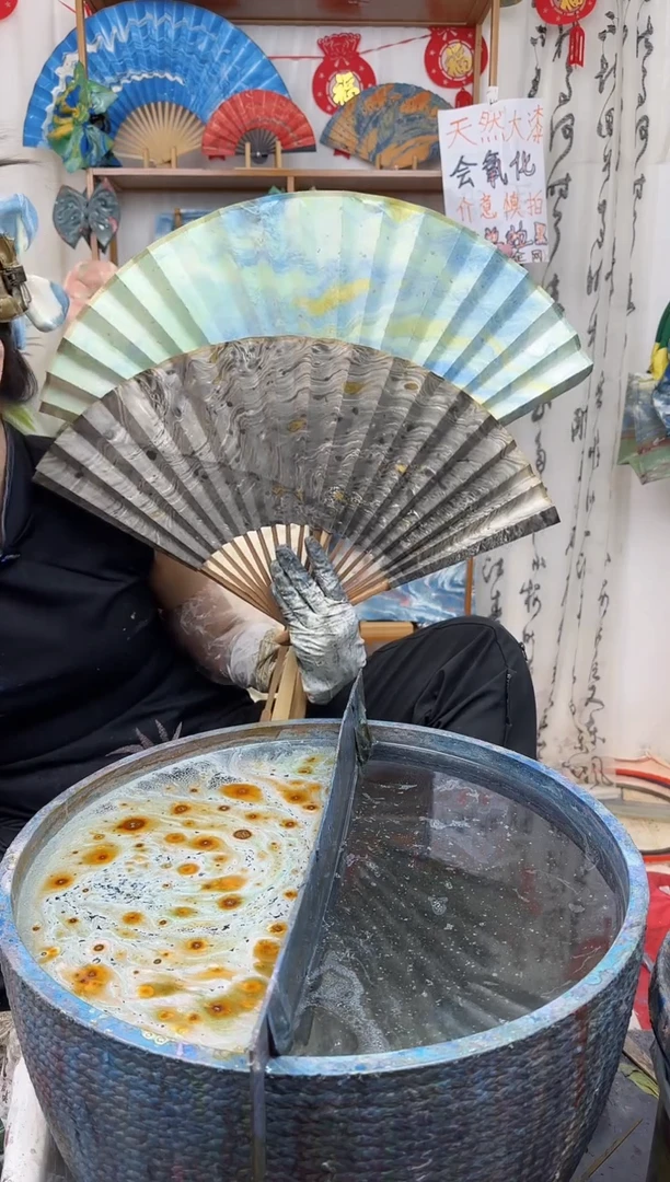 非金属布艺两把折扇