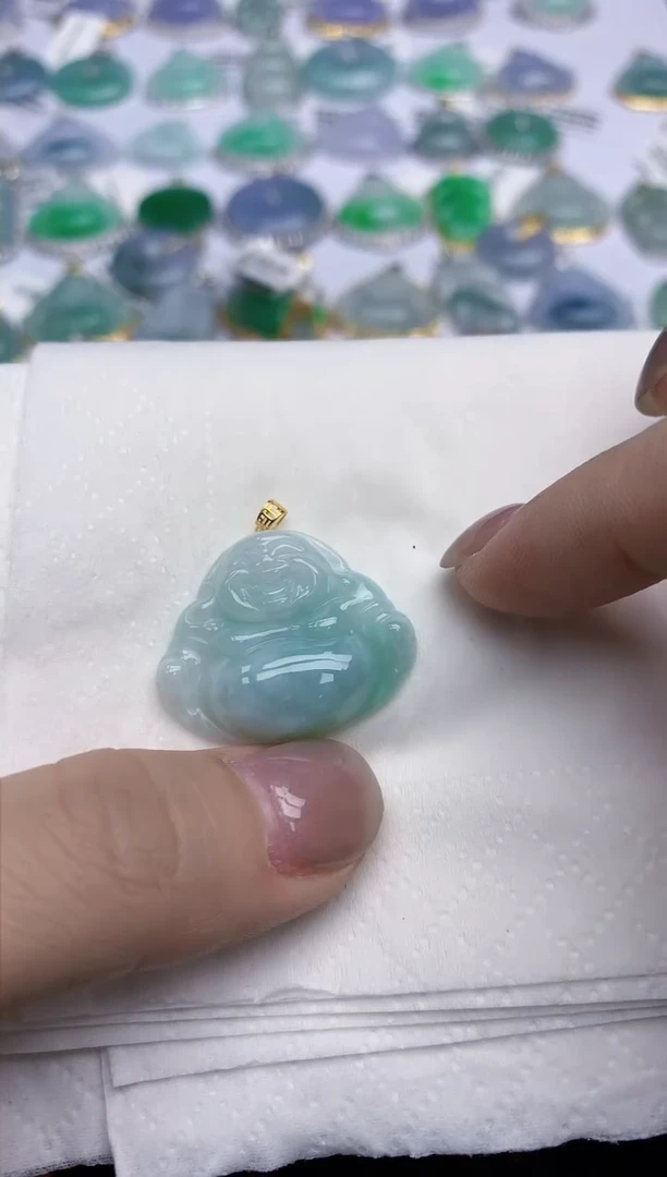 【闪购商品】翡翠颈饰18K金镶嵌天然翡翠A货