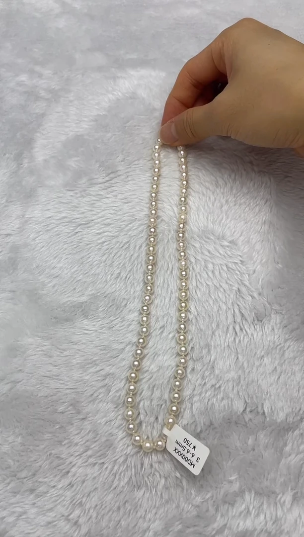 项链银S925镶嵌海水珍珠AK羽皇金6-6.5mm