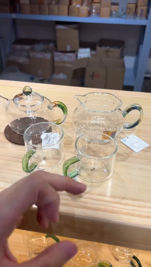 禾器-纳福茶海-迷翠+简逸壶迷翠+禾器杯垫+清禾杯湖绿2只