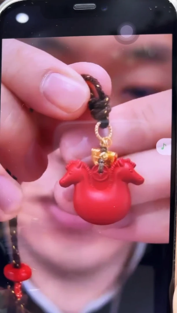 天然辰砂朱砂马挂件TS