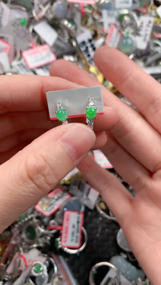 银S925镶嵌戒指翡翠101010----3
