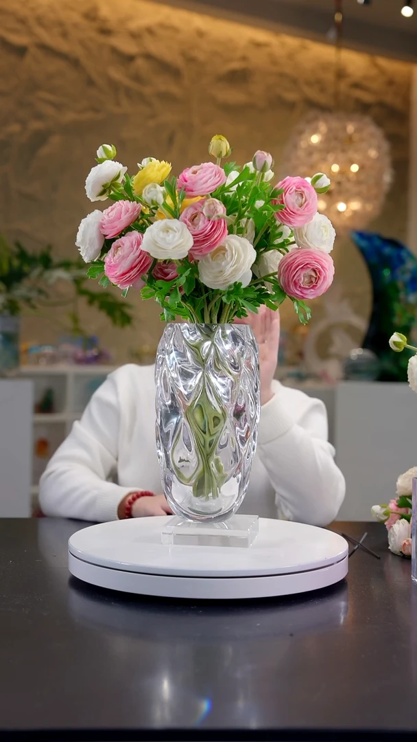 手工艺品琉璃净色菱形格花器