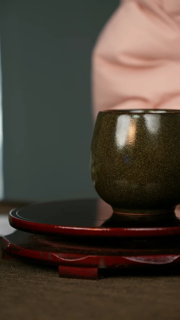 柴烧 龙蛋杯 窑变 黄金釉茶叶末釉