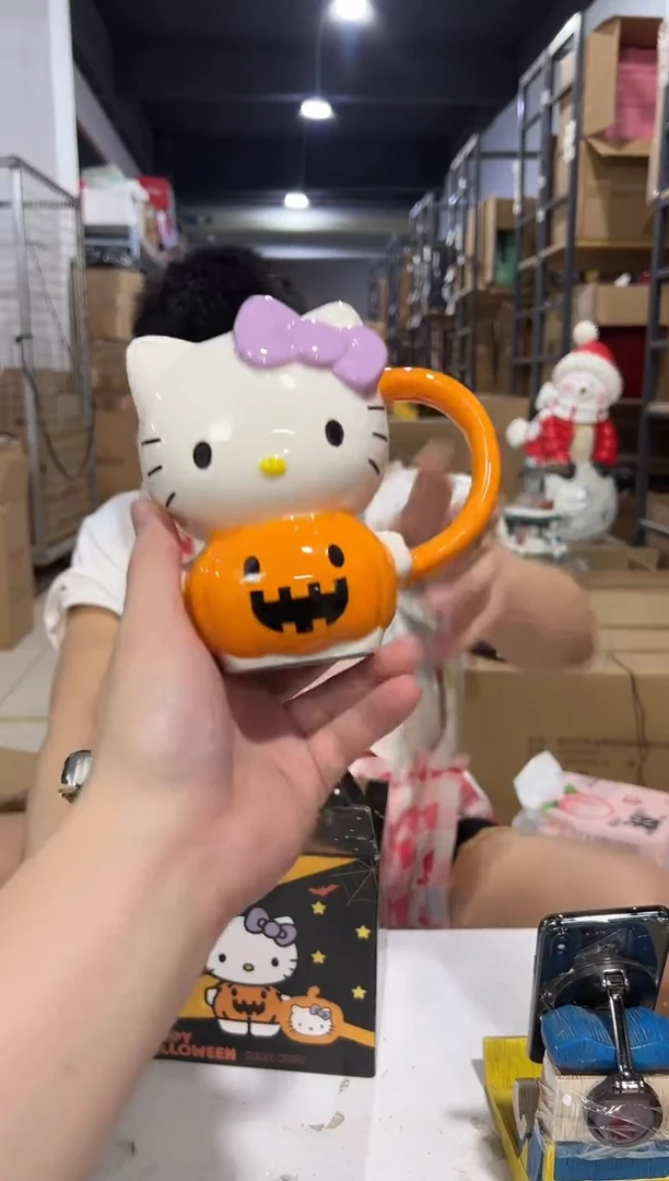 瓷片原盒kt猫南瓜水杯